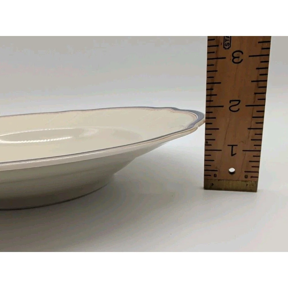 hutschenreuther selb Paul Muller Rimmed Soup Pasta Bowls Set Of 4 Blue Bands Dot